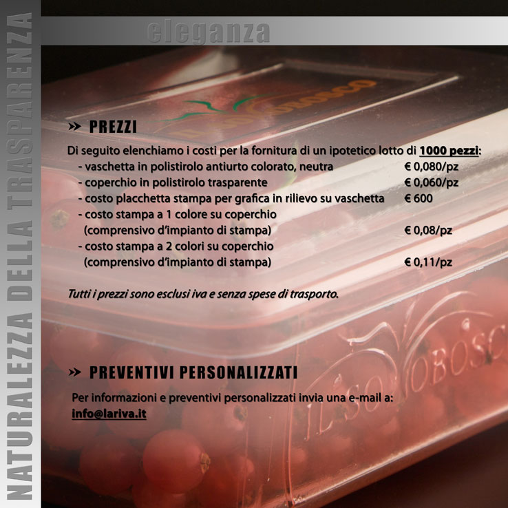 vaschette personalzzate prezzi